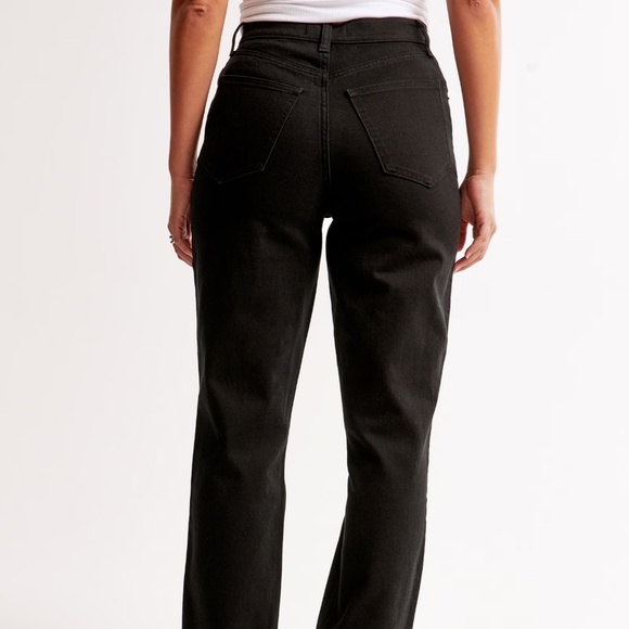 Abercrombie & Fitch Curve Love Ultra High Rise 90s Straight Jeans - SZ 28 XLONG - Picture 3 of 8